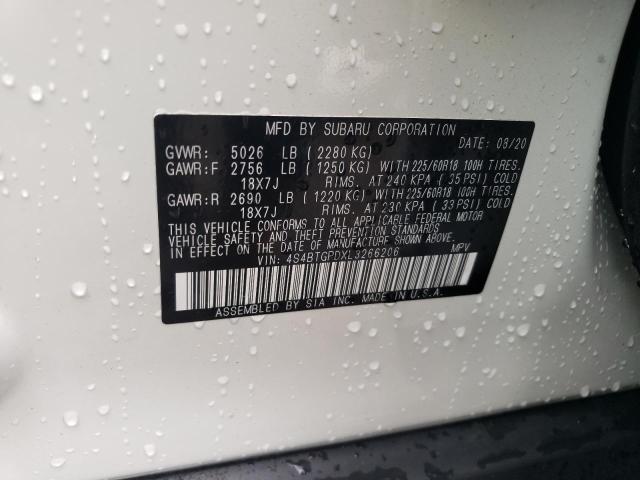 4S4BTGPDXL3266206 - 2020 SUBARU OUTBACK TOURING LDL Սպիտակ լուսանկար 13