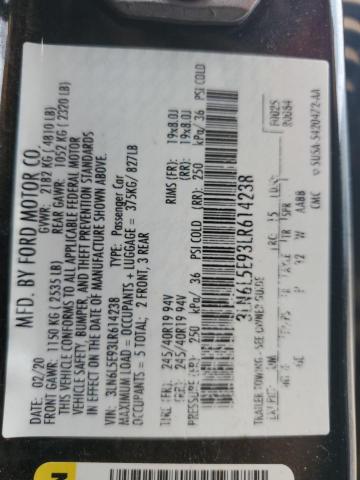 3LN6L5E93LR614238 - 2020 LINCOLN MKZ RESERVE BLACK photo 12