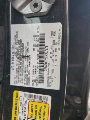 3FA6P0G75ER307878 - 2014 FORD FUSION S BLACK photo 12