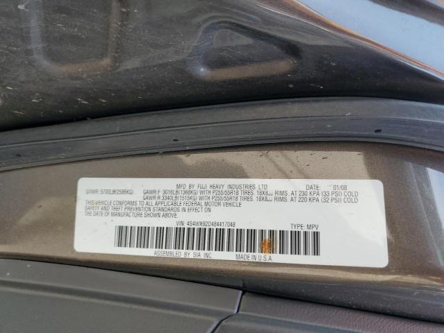 4S4WX92D484417048 - 2008 SUBARU TRIBECA LIMITED BROWN photo 13