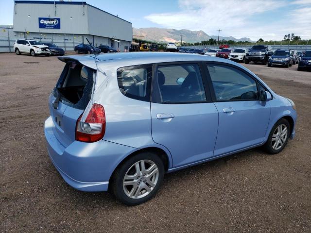 JHMGD38608S037254 - 2008 HONDA FIT SPORT BLUE photo 3