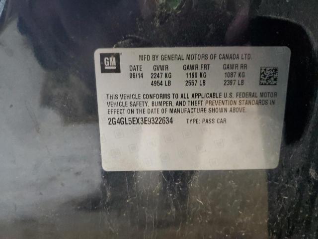 2G4GL5EX3E9322634 - 2014 BUICK REGAL BLUE photo 12