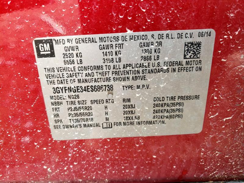 3GYFNGE34ES686738 - 2014 CADILLAC SRX PREMIUM COLLECTION წითელი ფოტო 13