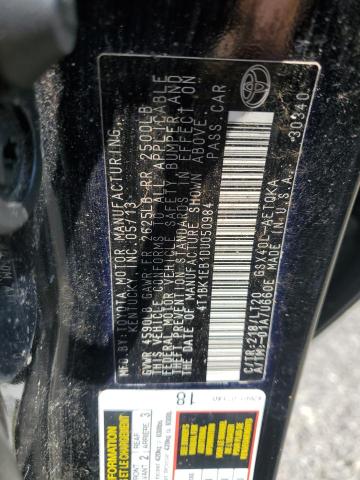 4T1BK1EB1DU050984 - 2013 TOYOTA AVALON BASE BLACK photo 12