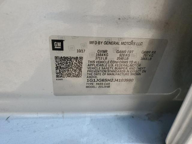 1G1JG6SH2J4103980 - 2018 CHEVROLET SONIC SILVER photo 12