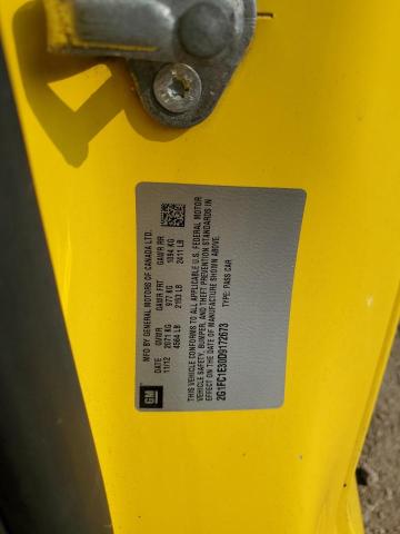 2G1FC1E30D9172673 - 2013 CHEVROLET CAMARO LT ყვითელი ფოტო 12