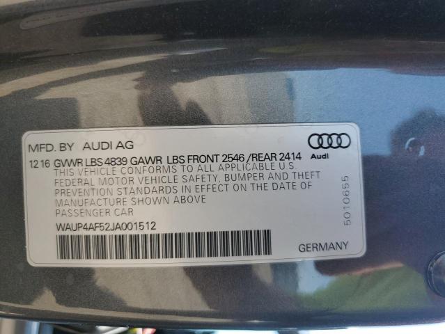WAUP4AF52JA001512 - 2018 AUDI S5 PREMIUM PLUS GRAY photo 13