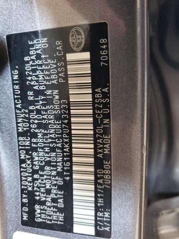 4T1G11AKXPU743233 - 2023 TOYOTA CAMRY SE NIGHT SHADE GRAY photo 12