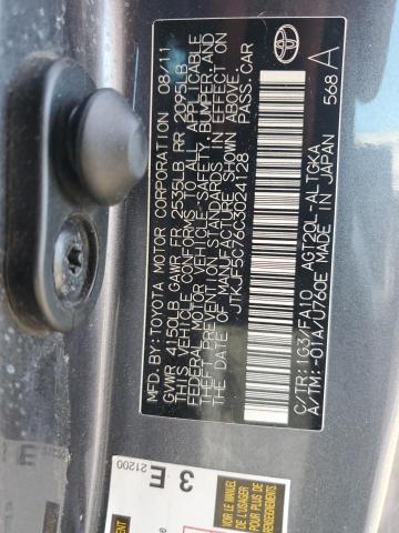 JTKJF5C76C3024128 - 2012 TOYOTA SCION TC 灰色 照片 12