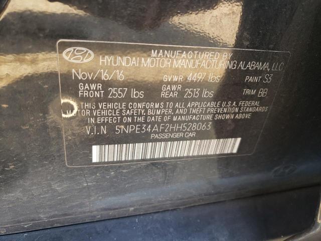 5NPE34AF2HH528063 - 2017 HYUNDAI SONATA SPORT შავი ფოტო 13