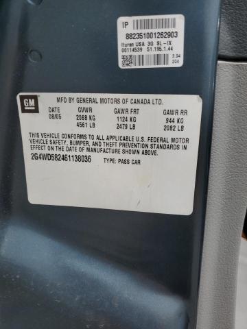 2G4WD582461138036 - 2006 BUICK LACROSSE CXL ლურჯი ფოტო 12