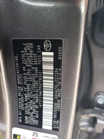 4T1T11AK7PU778343 - 2023 TOYOTA CAMRY SE NIGHT SHADE GRAY photo 12