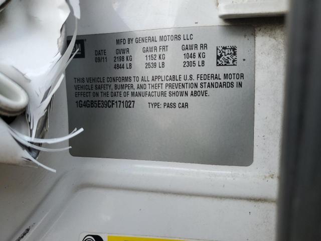 1G4GB5E39CF171027 - 2012 BUICK LACROSSE CONVENIENCE 白色 照片 12