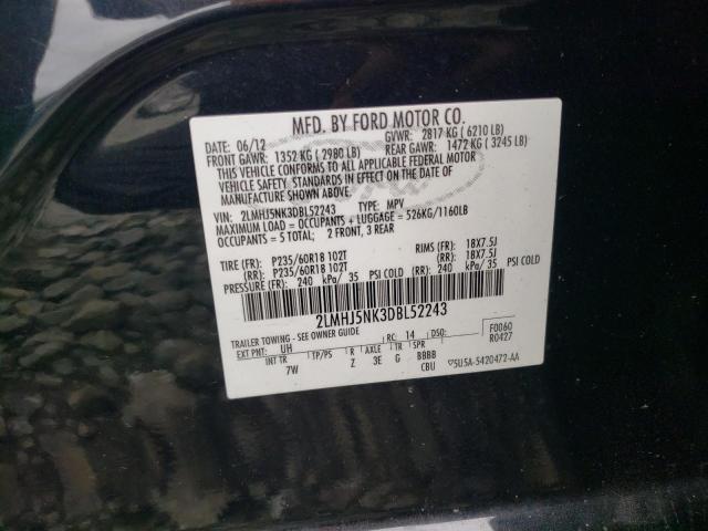 2LMHJ5NK3DBL52243 - 2013 LINCOLN MKT BLACK photo 12