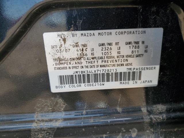 JM1BK34LX71728213 - 2007 MAZDA SPEED 3 BLACK photo 12