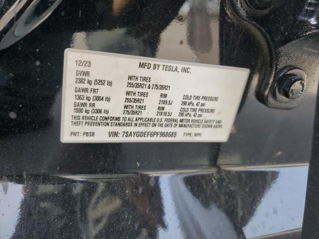 7SAYGDEF6PF968685 - 2023 TESLA MODEL Y Қара фото 12