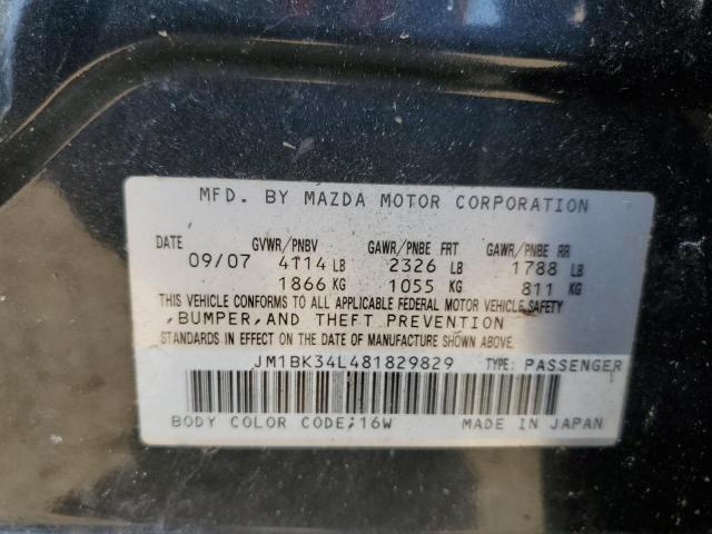 JM1BK34L481829829 - 2008 MAZDA SPEED 3 BLACK photo 12