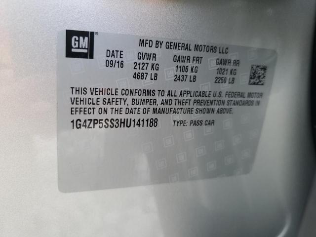 1G4ZP5SS3HU141188 - 2017 BUICK LACROSSE ESSENCE SILVER photo 12