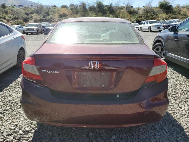 2HGFB2F53CH562222 - 2012 HONDA CIVIC LX MAROON photo 6