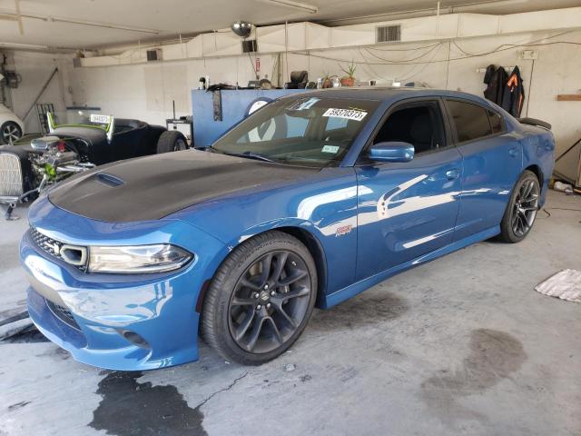 2C3CDXGJ7MH598375 - 2021 DODGE CHARGER SCAT PACK BLUE photo 1