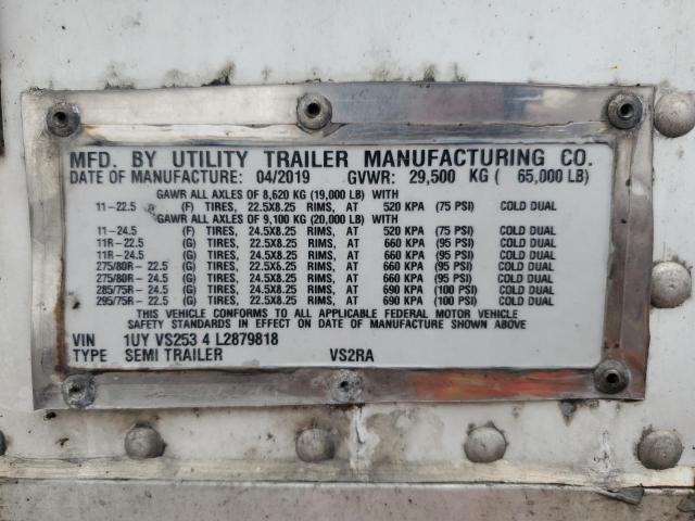 1UYVS2534L2879818 - 2020 UTILITY REEFER WHITE photo 10