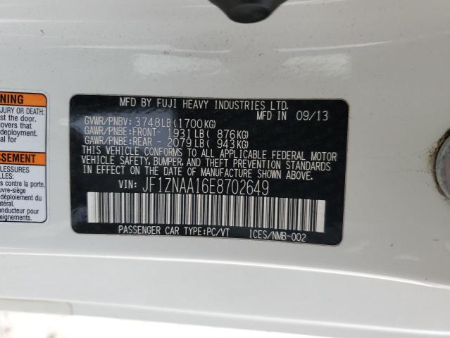 JF1ZNAA16E8702649 - 2014 TOYOTA SCION FR-S თეთრი ფოტო 12