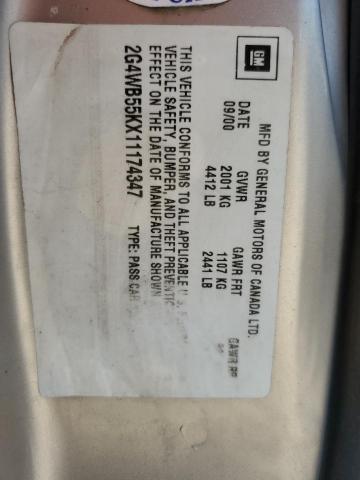 2G4WB55KX11174347 - 2001 BUICK REGAL LS 棕色 照片 12