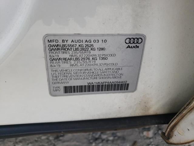 WA1VKAFP4AA094402 - 2010 AUDI Q5 PRESTIGE 白色 照片 13