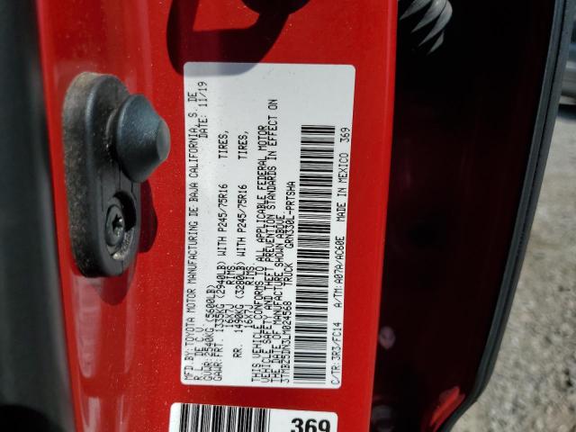 3TMBZ5DN3LM024568 - 2020 TOYOTA TACOMA DOUBLE CAB 红色 照片 12