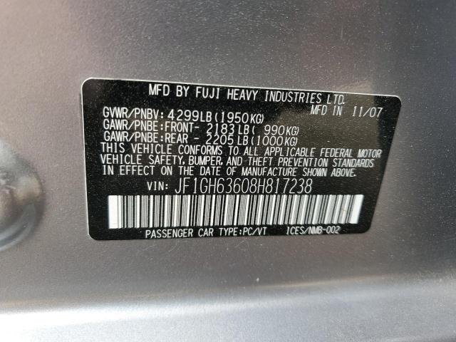 JF1GH63608H817238 - 2008 SUBARU IMPREZA OUTBACK SPORT SILVER photo 12