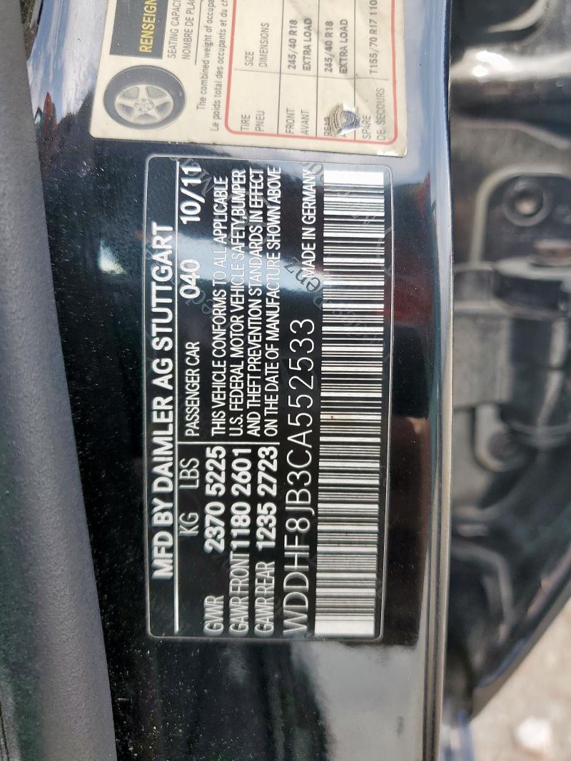 WDDHF8JB3CA552533 - 2012 MERCEDES-BENZ E 350 4MATIC BLACK photo 12