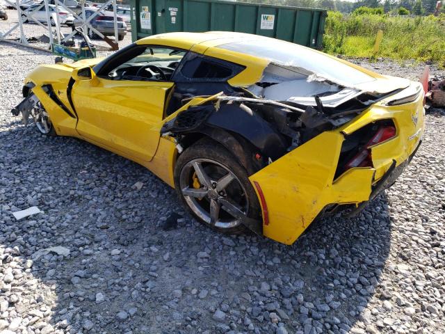 1G1YB2D76E5109324 - 2014 CHEVROLET CORVETTE STINGRAY 1LT YELLOW photo 2