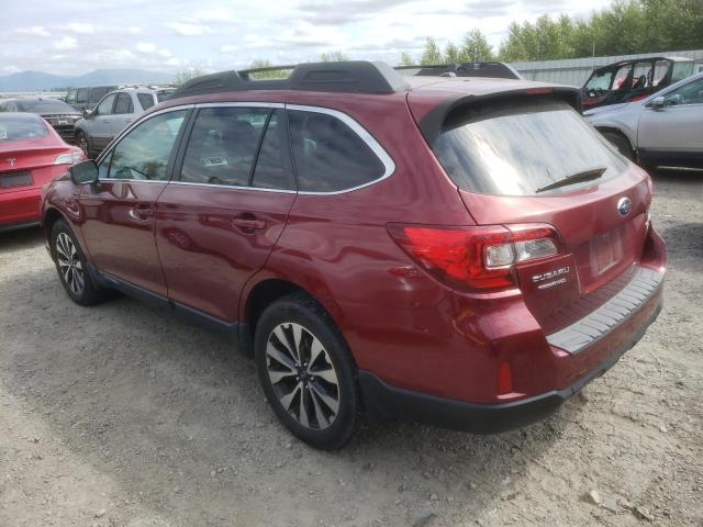 4S4BSALC3F3224056 - 2015 SUBARU OUTBACK 2.5I LIMITED RED photo 2