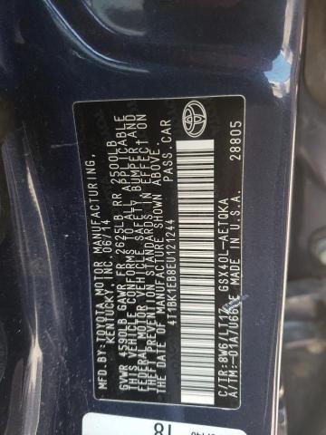 4T1BK1EB8EU121244 - 2014 TOYOTA AVALON BASE Mavi foto 12
