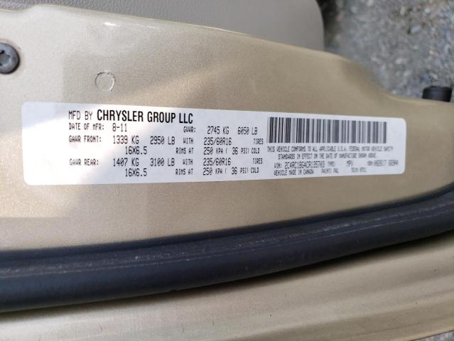 2C4RC1BG4CR135703 - 2012 CHRYSLER TOWN & COU TOURING 金色 照片 13