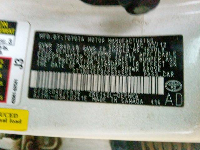 2T1BU4EE9CC825554 - 2012 TOYOTA COROLLA BASE  照片 10