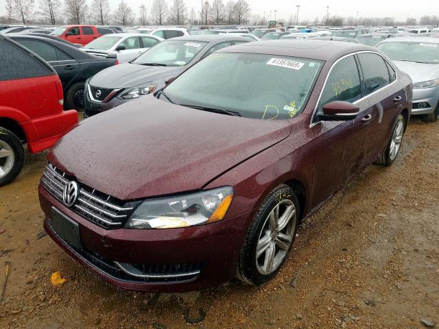 1VWBN7A38EC031639 - 2014 VOLKSWAGEN PASSAT SE BURGUNDY photo 2