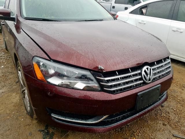 1VWBN7A38EC031639 - 2014 VOLKSWAGEN PASSAT SE BURGUNDY photo 9