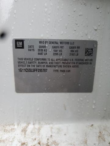 1G11C5SL5FF295787 - 2015 CHEVROLET MALIBU 1LT WHITE photo 12