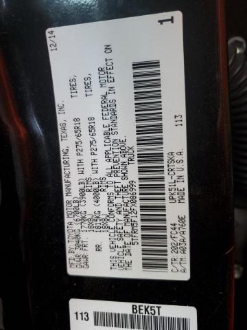 5TFRM5F12FX086999 - 2015 TOYOTA TUNDRA DOUBLE CAB SR/SR5 BLACK photo 12