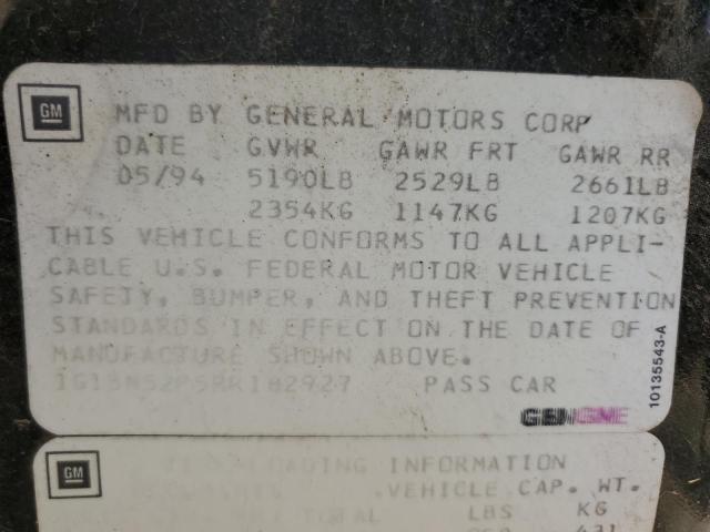 1G1BN52P5RR182927 - 1994 CHEVROLET CAPRICE CLASSIC LS BLACK photo 12