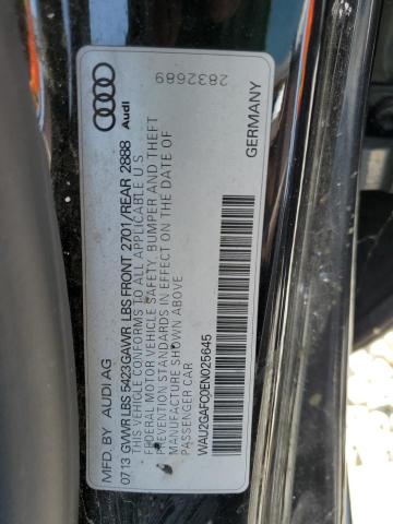 WAU2GAFC0EN025645 - 2014 AUDI A7 PRESTIGE BLACK photo 12