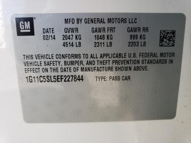 1G11C5SL5EF227844 - 2014 CHEVROLET MALIBU 1LT 白色 照片 12