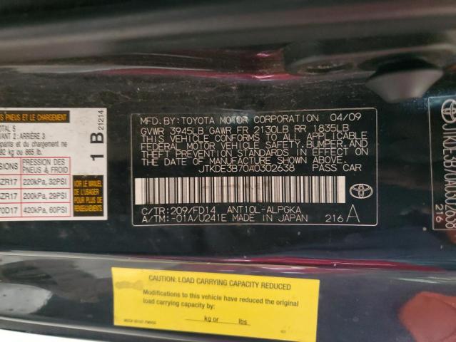 JTKDE3B70A0302638 - 2010 TOYOTA SCION TC 黑色 照片 12