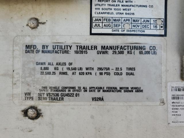 1UYVS2536GU452201 - 2016 UTILITY TRAILER 白色 照片 10