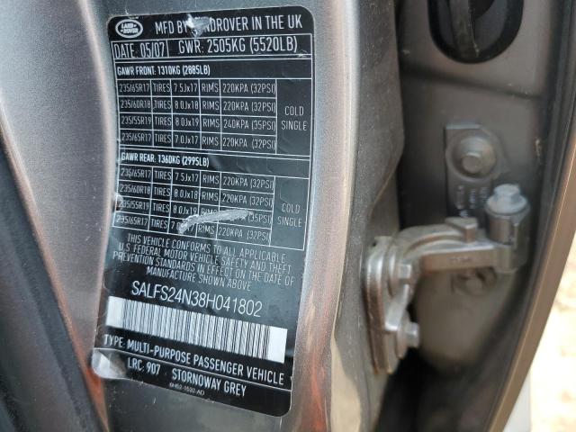 SALFS24N38H041802 - 2008 LAND ROVER LR2 SE TECHNOLOGY GRAY photo 13