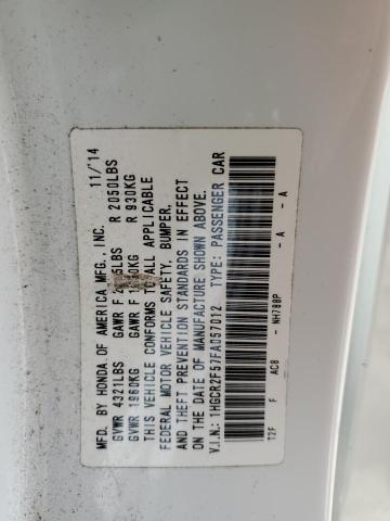 1HGCR2F57FA057012 - 2015 HONDA ACCORD SPORT თეთრი ფოტო 12