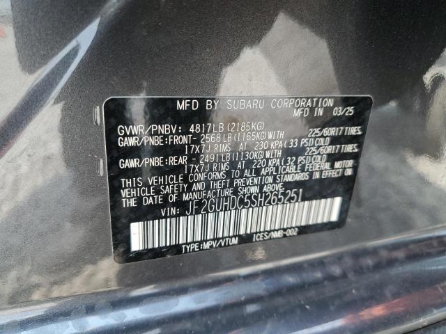 JF2GUHDC5SH265251 - 2025 SUBARU CROSSTREK PREMIUM GRAY photo 13