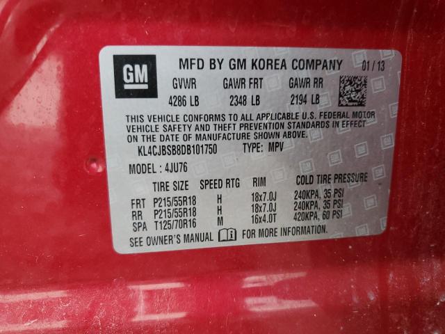 KL4CJBSB8DB101750 - 2013 BUICK ENCORE CONVENIENCE 红色 照片 13