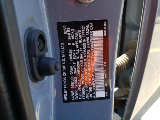 SHHFK7H41LU219607 - 2020 HONDA CIVIC SPORT 蓝色 照片 13